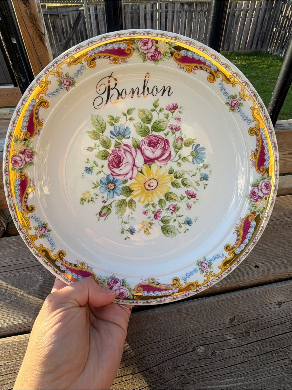 Vintage Limoges France “Bonbon” Floral Serving Bowl Plate Hand Decorated - Picture 12 of 13